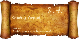 Kemény Árpád névjegykártya